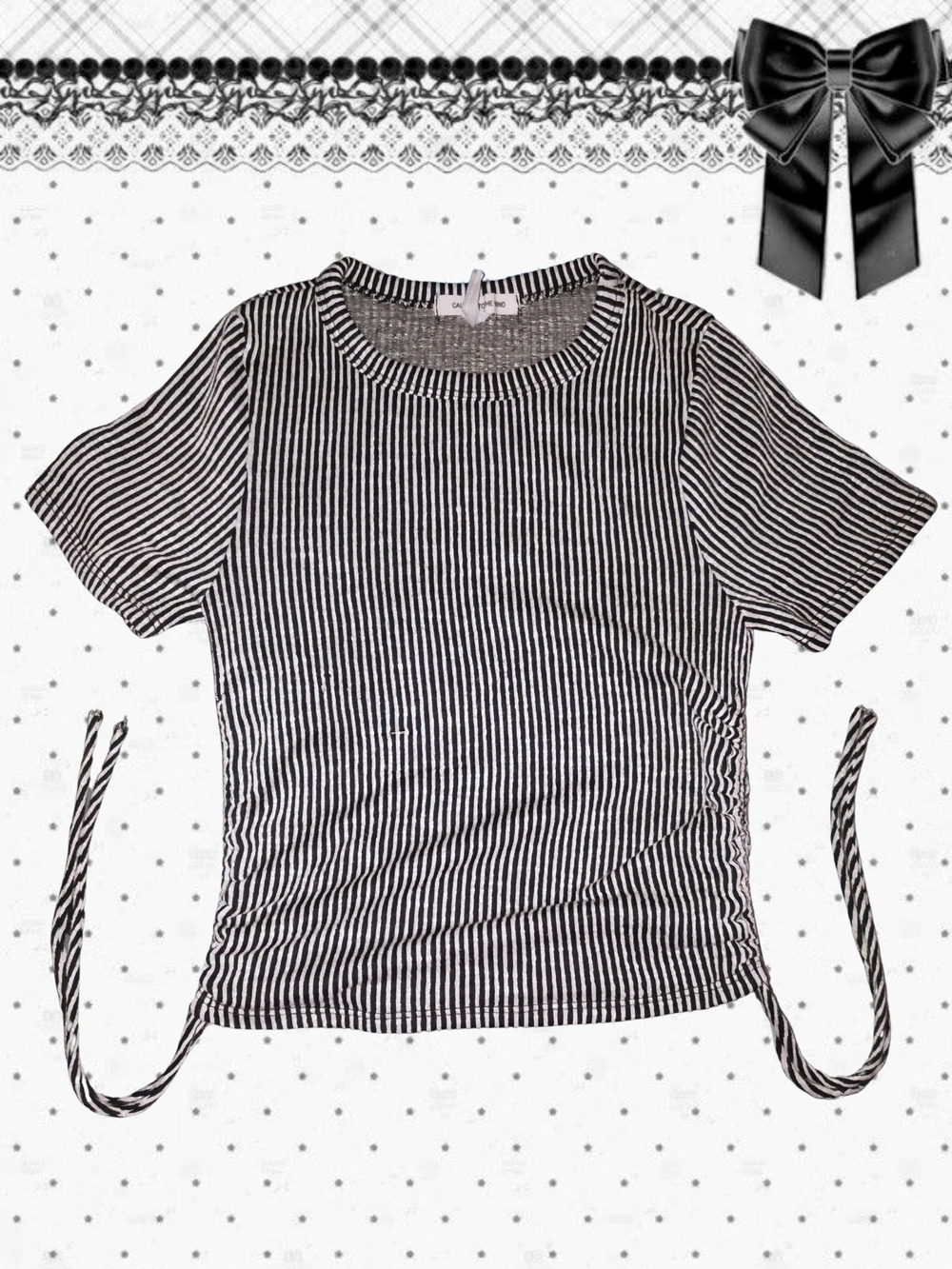 Cute Cinched Striped Crop Top